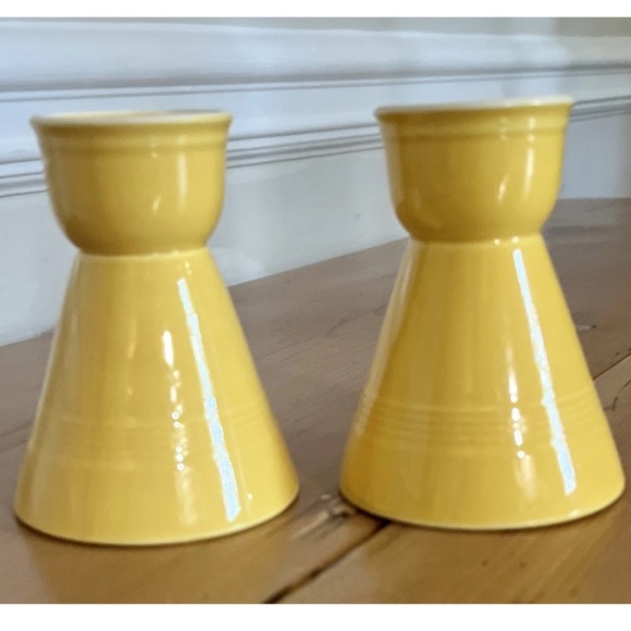 (2) Homer Laughlin FIESTAWARE Harlequin Double Egg Cups - Yellow Vintage - Picture 1 of 6